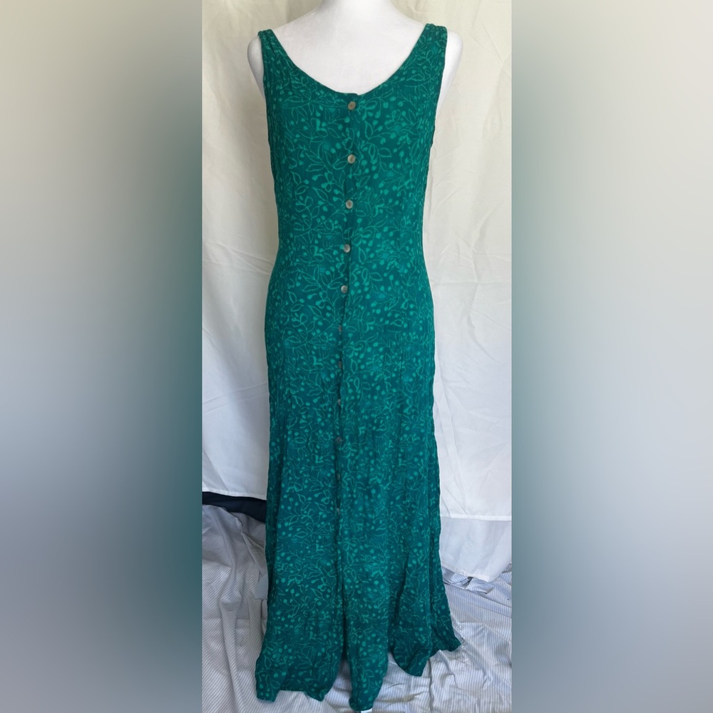 Vintage button down summer maxi dress